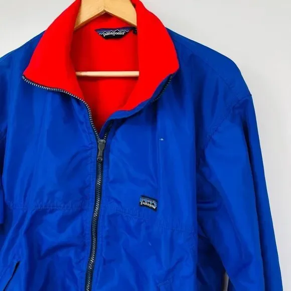 Vintage 80’s Patagonia Windbreaker Jacket Blue Nylon Full Zip Mens Size Medium